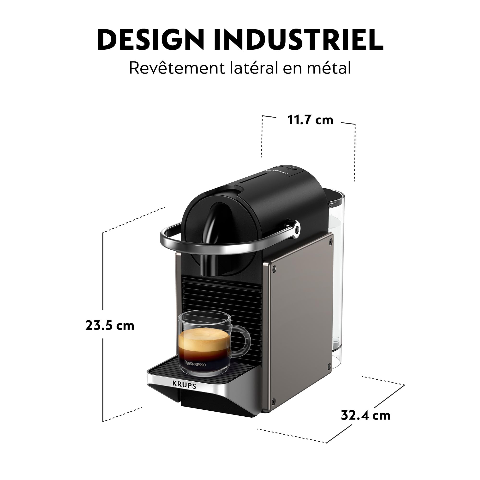 Pixie – Machine à Café Compacte, Titane