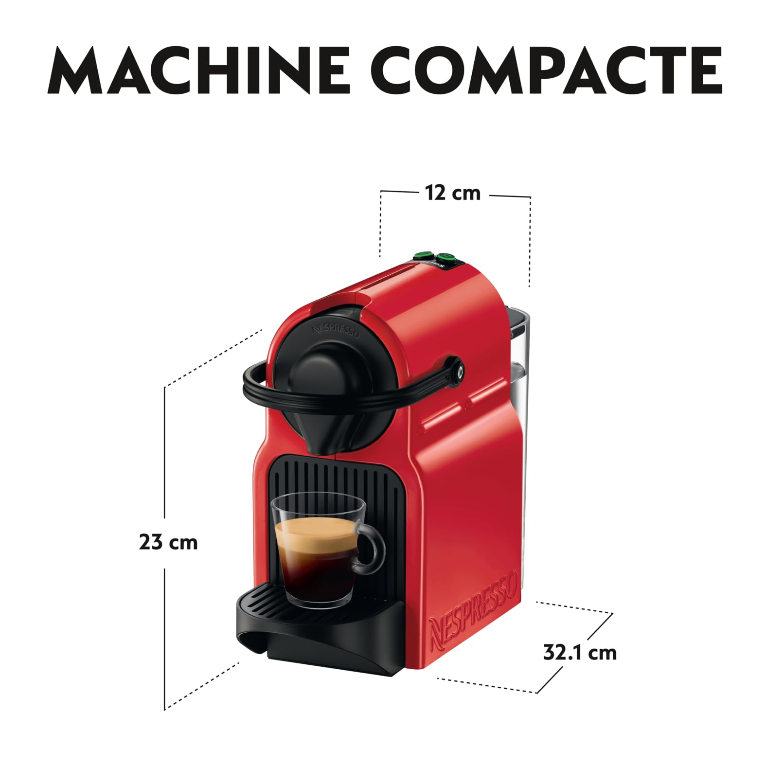 Inissia – Cafetière Espresso, Rouge