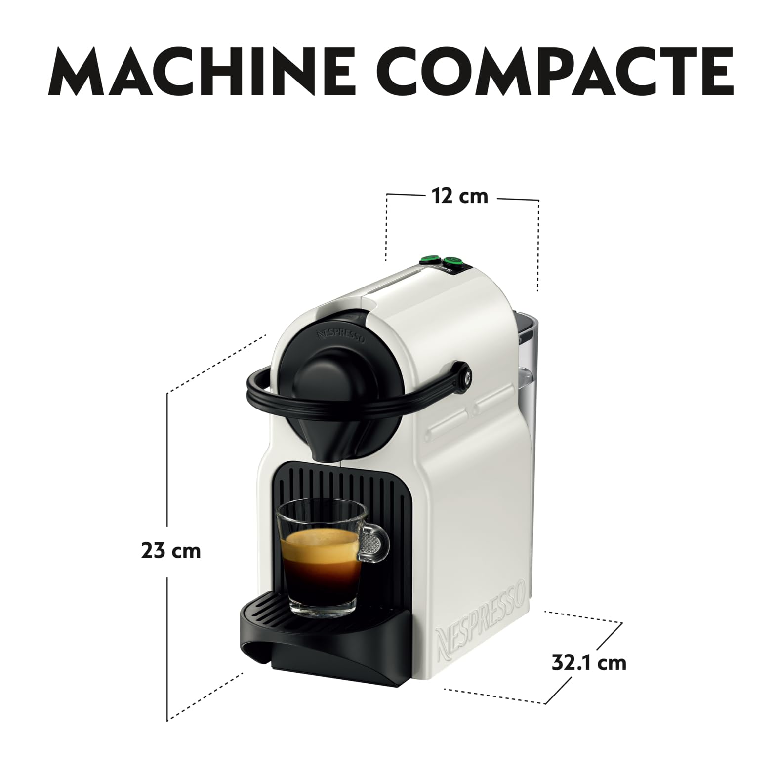Inissia – Cafetière Espresso Compacte, Blanc